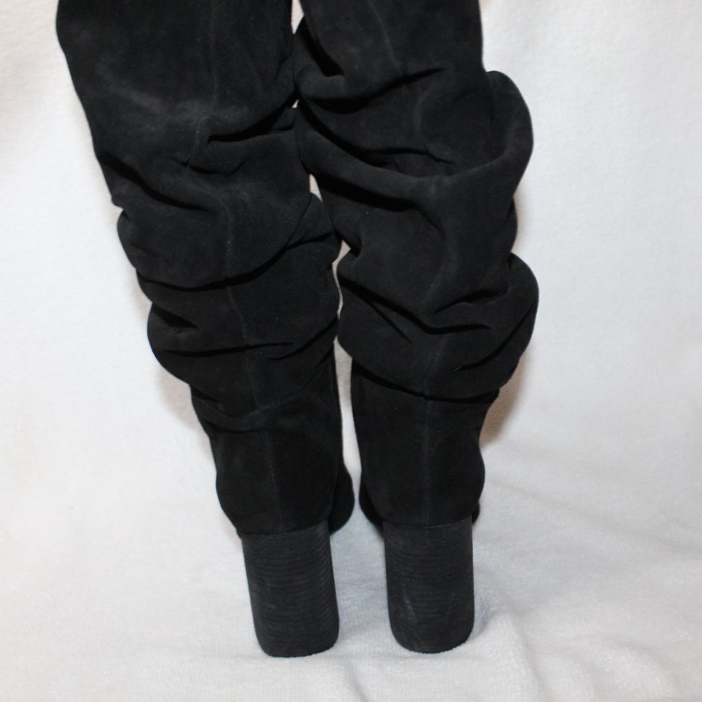 Jeffrey Campbell tall black suede slouchy heeled boots size 9 - Picture 4 of 8